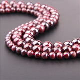 6/8/10/12mm Garnet Round Stone Beads for DIY Jewelry Making
