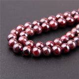 6/8/10/12mm Garnet Round Stone Beads for DIY Jewelry Making