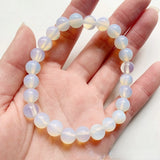 Moonstone Bracelet 6-12mm Round Bead Elastic Moonlight Stone Jewelry