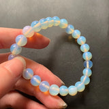 Moonstone Bracelet 6-12mm Round Bead Elastic Moonlight Stone Jewelry