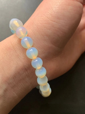 Moonstone Bracelet 6-12mm Round Bead Elastic Moonlight Stone Jewelry