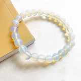 Moonstone Bracelet 6-12mm Round Bead Elastic Moonlight Stone Jewelry