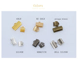 10mm Gold Ribbon Leather Clip Clamps Tips Cord Ends Beads