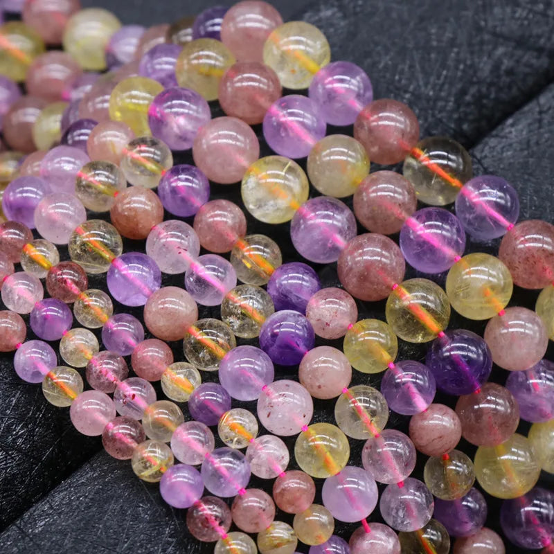 7 Natural Crystal Beads Jewelry Making Round Loose Stone DIY Bracelet