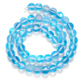 Matte Frosted Flash Crystal Moon Stone Beads Round Loose Bead