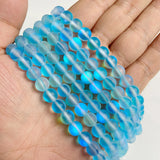 Matte Frosted Flash Crystal Moon Stone Beads Round Loose Bead