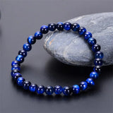 Green Tiger Eye Bracelet Natural Stone Beads Elastic Rope Rosary