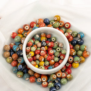 100pcs Ceramic Colorful Beads Handmade Porcelain Bead For Jewelry Making
