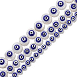 6 8 10MM Evil Eye Round Shape Shell Beads Charm For Jewelry Making