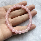 Faceted Rose Quartz Blue Aquamarine Bracelet Natural Stone Gemstone Jewelry