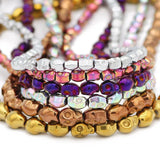6/8/10MM Hematite Skull Spacer Beads Blue/Purple