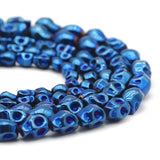 6/8/10MM Hematite Skull Spacer Beads Blue/Purple