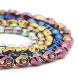 6/8/10MM Hematite Skull Spacer Beads Blue/Purple