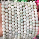 6/8/10MM Myanmar Emerald Natural Stone Jade Beads for Jewelry Making