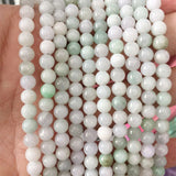 6/8/10MM Myanmar Emerald Natural Stone Jade Beads for Jewelry Making