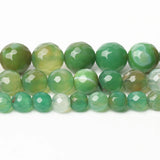 Natural Green Agates Stone Beads Faceted Spacer Beads for DIY Jewelry