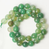Natural Green Agates Stone Beads Faceted Spacer Beads for DIY Jewelry