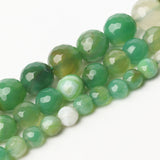 Natural Green Agates Stone Beads Faceted Spacer Beads for DIY Jewelry
