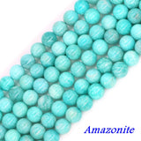 6/8/10MM Natural Stone Beads Multicolor Amazonite Tourmaline Lapis Lazuli