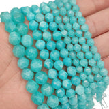 6/8/10MM Sky Amazonium Spacer Faceted Round Beads for Jewelry Making