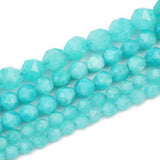 6/8/10MM Sky Amazonium Spacer Faceted Round Beads for Jewelry Making