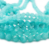 6/8/10MM Sky Amazonium Spacer Faceted Round Beads for Jewelry Making