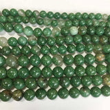 6/8/10MM Green Emerald Natural Stone Round Beads 15inch DIY Jewelry Making