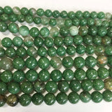 6/8/10MM Green Emerald Natural Stone Round Beads 15inch DIY Jewelry Making