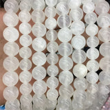 Selenite Jade Gypsum Gemstone Round Beads for Jewelry Making