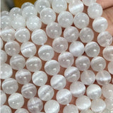 Selenite Jade Gypsum Gemstone Round Beads for Jewelry Making