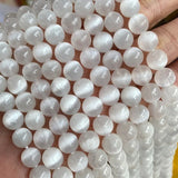 Selenite Jade Gypsum Gemstone Round Beads for Jewelry Making