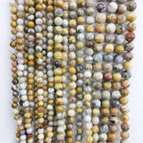 6/8/10MM Yellow Crazy Line Agate Gem Stone Bead Spacer