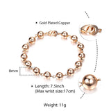 585 Rose Bead Chain Bracelet Lobster Clasp Wedding Jewelry