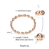 585 Rose Bead Chain Bracelet Lobster Clasp Wedding Jewelry