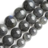 Grey Labradorite Moonstone Round Loose Beads for DIY Bracelet Making