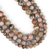 Rhodochrosite Natural Stone Beads 15" for Jewelry Making