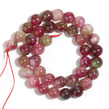 Colorful Tourmaline Natural Stone Beads 6-8-10mm Round Loose Beads