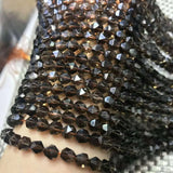 6/8/10mm Smoky Quartz Stone Beads Faceted Round Crystal Loose Beads DIY Bracelet