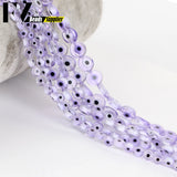 Purple Evil Eye Glass Beads Crystal Spacer for Bracelet Making