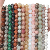 6/8/10mm Faceted Stone Beads Agate Turquoise Citrine Quartz Opal