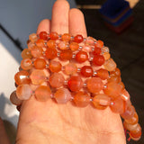 6 8 10mm Red Agate Stone Beads Faceted Olive Shape Loose Minerals