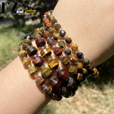 Faceted Tricolor Tiger Eye Natural Stone Beads for Jewelry Making