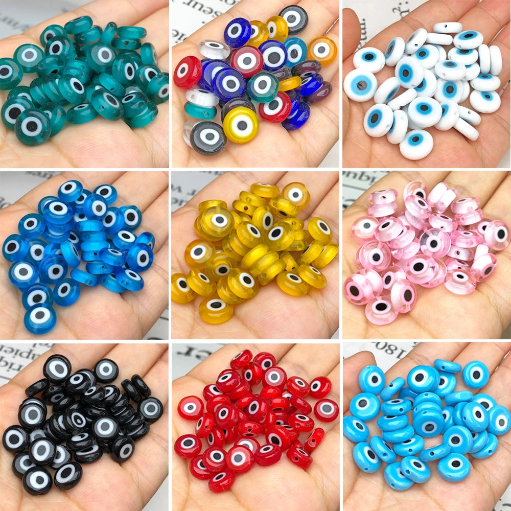 6/8/10mm Evil Eye Lampwork Glass Beads for Jewelry Making
