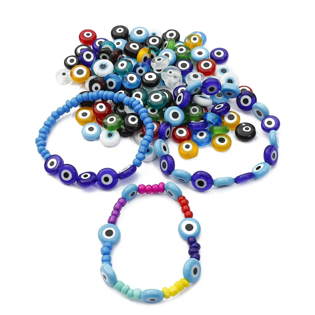 6/8/10mm Evil Eye Lampwork Glass Beads for Jewelry Making