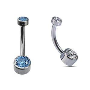 G23 Titanium Gem Belly Button Ring Navel Piercing Jewelry