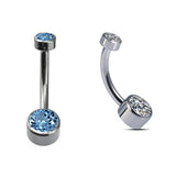 G23 Titanium Gem Belly Button Ring Navel Piercing Jewelry