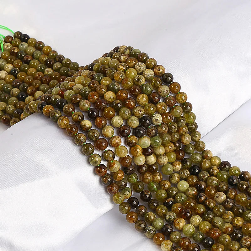 6/8/10mm Green Garnet Stone Beads Jewelry Making DIY 15''