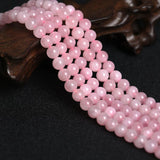 6/8/10mm Rose Quartz Stone Beads Round Loose Crystal for Jewelry Making