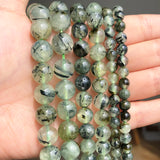 6 8 10mm Green Prehnites Jades Stone Round Beads 15''Inches