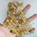 6/8/10mm Natural Yellow Citrine Sun Stone Bracelet DIY Loose Bead Gemstone